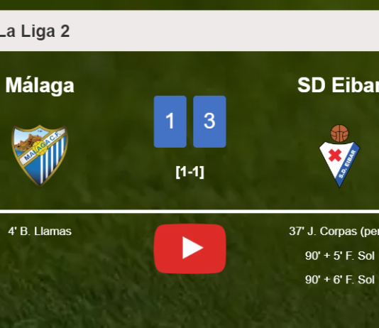 SD Eibar beats Málaga 3-1 after recovering from a 0-1 deficit. HIGHLIGHTS