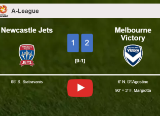 Melbourne Victory grabs a 2-1 win against Newcastle Jets. HIGHLIGHTS