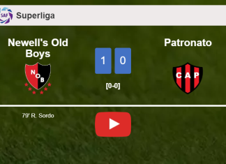 Newell's Old Boys overcomes Patronato 1-0 with a goal scored by R. Sordo. HIGHLIGHTS