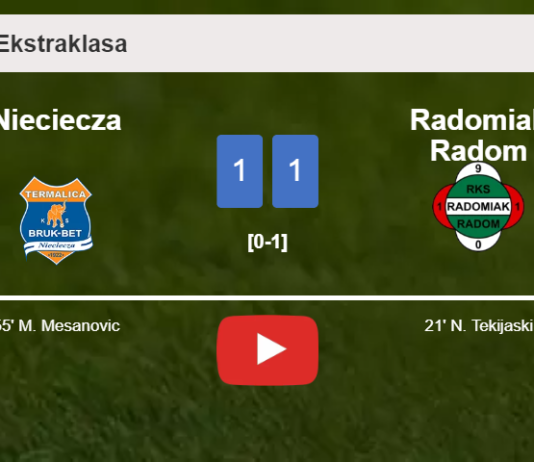 Nieciecza and Radomiak Radom draw 1-1 on Sunday. HIGHLIGHTS