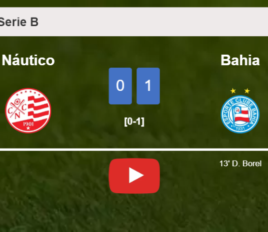 Bahia beats Náutico 1-0 with a goal scored by D. Borel. HIGHLIGHTS