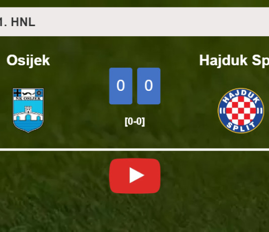Osijek draws 0-0 with Hajduk Split with M. Caktas missing a penalt. HIGHLIGHTS