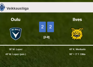 Ilves manages to draw 2-2 with Oulu after recovering a 0-2 deficit