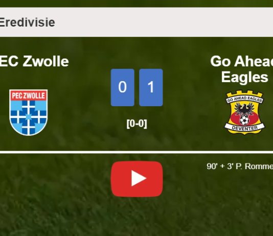 Go Ahead Eagles prevails over PEC Zwolle 1-0 with a late goal scored by P. Rommens. HIGHLIGHTS