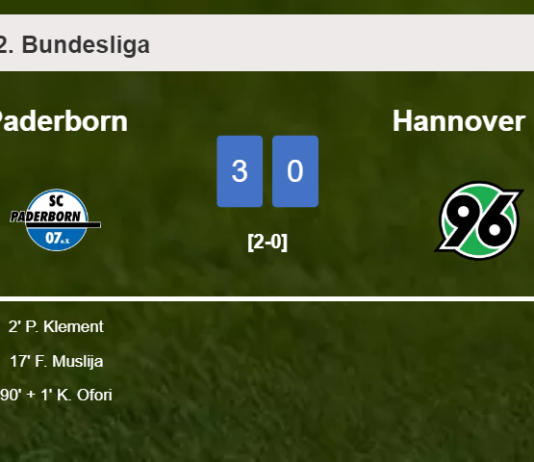 Paderborn overcomes Hannover 96 3-0