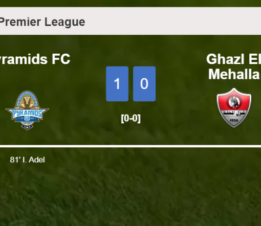 Pyramids FC defeats Ghazl El Mehalla 1-0 with a goal scored by I. Adel