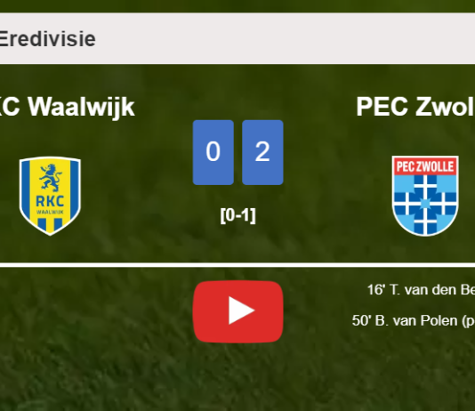 PEC Zwolle conquers RKC Waalwijk 2-0 on Saturday. HIGHLIGHTS