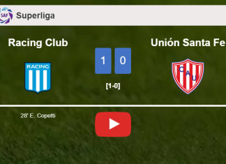 Racing Club tops Unión Santa Fe 1-0 with a goal scored by E. Copetti. HIGHLIGHTS
