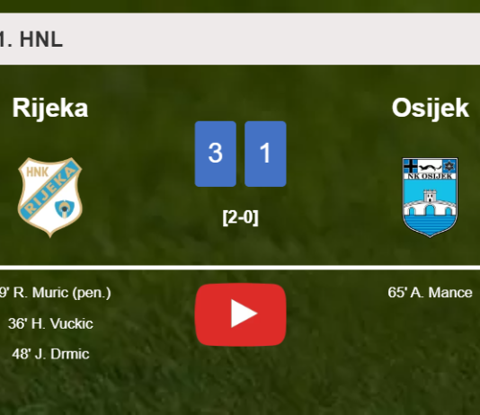 Rijeka overcomes Osijek 3-1. HIGHLIGHTS