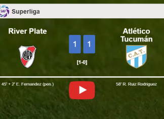 River Plate and Atlético Tucumán draw 1-1 on Sunday. HIGHLIGHTS