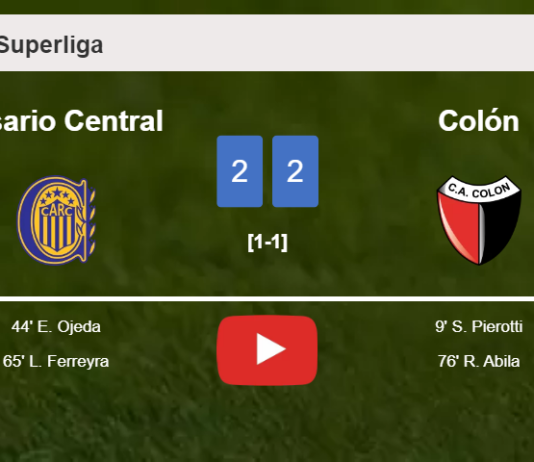 Rosario Central and Colón draw 2-2 on Friday. HIGHLIGHTS