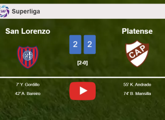 Platense manages to draw 2-2 with San Lorenzo after recovering a 0-2 deficit. HIGHLIGHTS