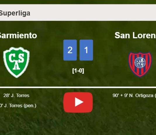 Sarmiento beats San Lorenzo 2-1 with J. Torres scoring 2 goals. HIGHLIGHTS