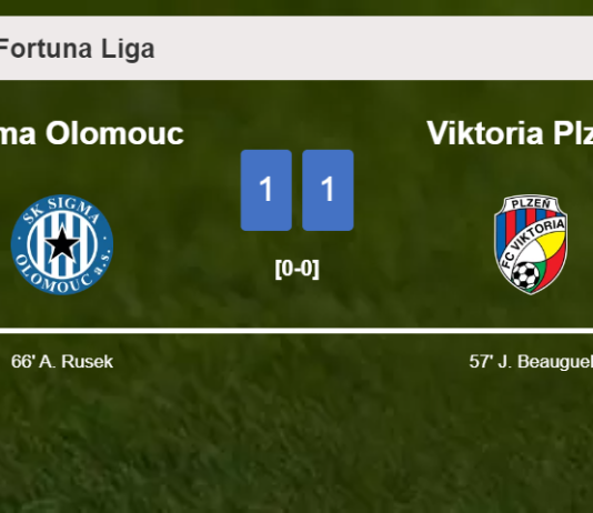 Sigma Olomouc and Viktoria Plzeň draw 1-1 on Saturday