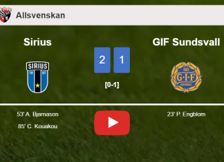 Sirius recovers a 0-1 deficit to conquer GIF Sundsvall 2-1. HIGHLIGHTS