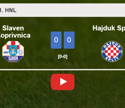 Slaven Koprivnica draws 0-0 with Hajduk Split on Sunday. HIGHLIGHTS