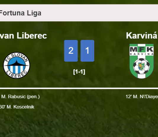 Slovan Liberec recovers a 0-1 deficit to defeat Karviná 2-1