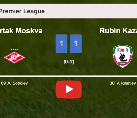 Spartak Moskva draws 0-0 with Rubin Kazan' on Saturday. HIGHLIGHTS