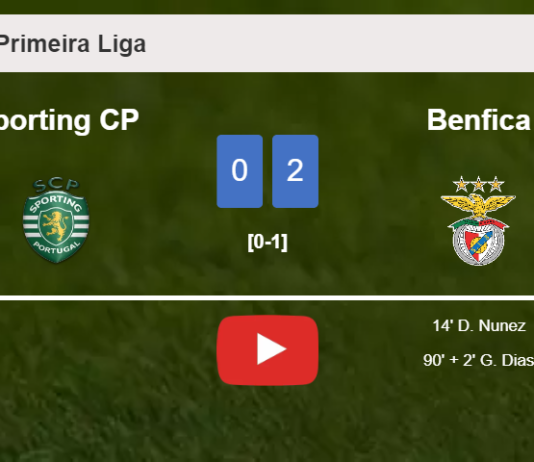 Benfica overcomes Sporting CP 2-0 on Sunday. HIGHLIGHTS
