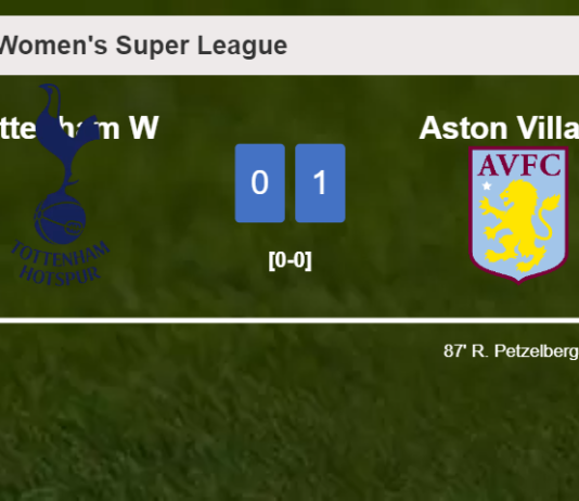 Aston Villa defeats Tottenham 1-0 with a late goal scored by R. Petzelberger
