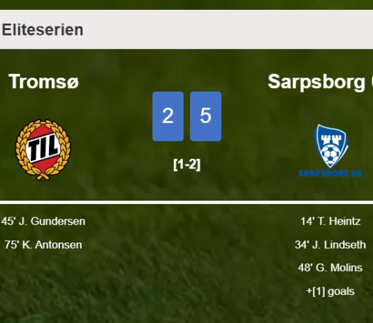 Sarpsborg 08 beats Tromsø 5-2 after playing a incredible match