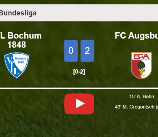 FC Augsburg prevails over VfL Bochum 1848 2-0 on Sunday. HIGHLIGHTS