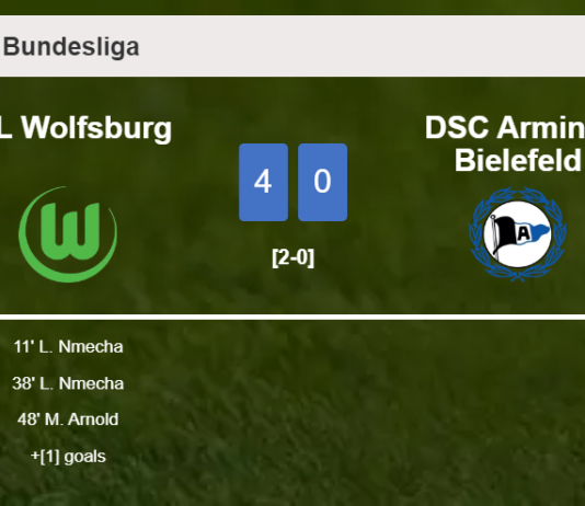 VfL Wolfsburg destroys DSC Arminia Bielefeld 4-0 after playing a great match