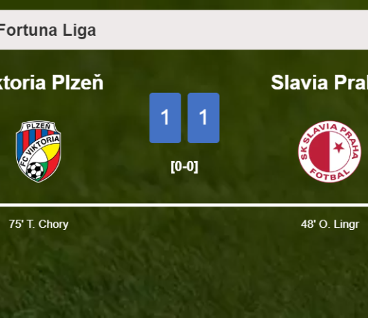 Viktoria Plzeň and Slavia Praha draw 1-1 on Sunday