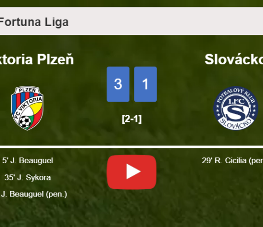 Viktoria Plzeň tops Slovácko 3-1 with 2 goals from J. Beauguel. HIGHLIGHTS