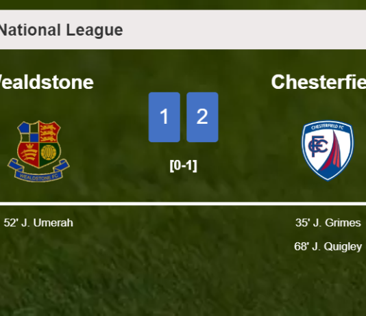 Chesterfield conquers Wealdstone 2-1