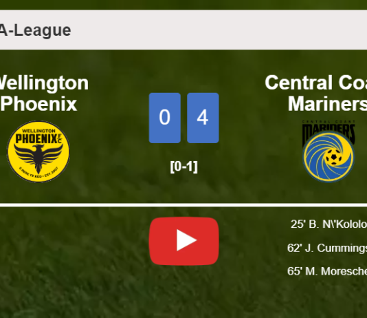 Central Coast Mariners beats Wellington Phoenix 4-0 after playing a incredible match. HIGHLIGHTS