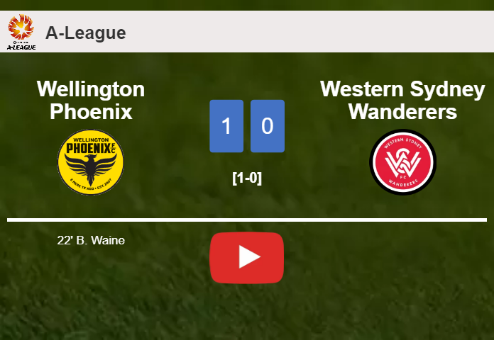 Wellington Phoenix defeats Western Sydney Wanderers 1-0 with a goal scored by B. Waine. HIGHLIGHTS