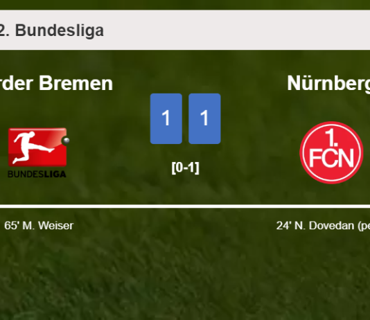 Werder Bremen and Nürnberg draw 1-1 on Sunday