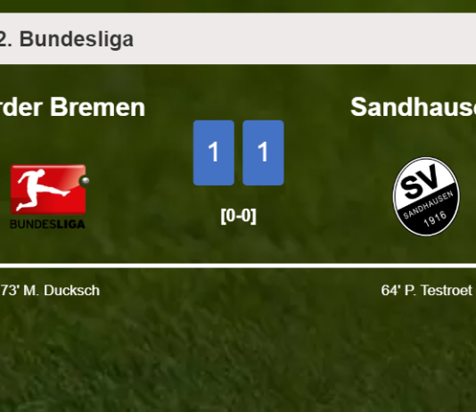 Werder Bremen and Sandhausen draw 1-1 on Sunday