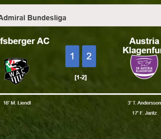 Austria Klagenfurt beats Wolfsberger AC 2-1