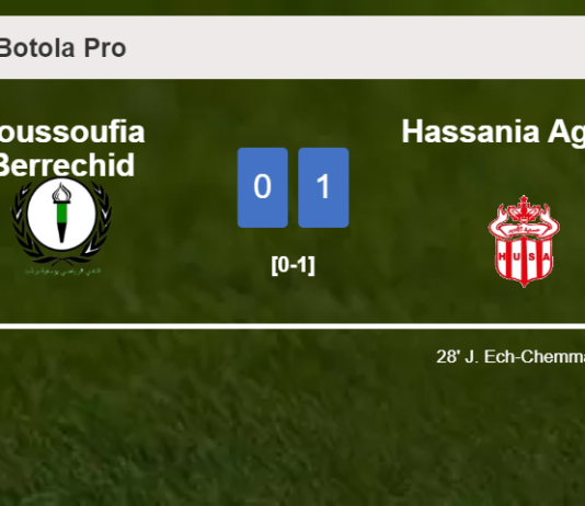 Hassania Agadir beats Youssoufia Berrechid 1-0 with a goal scored by J. Ech-Chemmakh