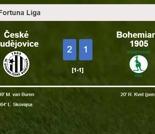České Budějovice recovers a 0-1 deficit to top Bohemians 1905 2-1