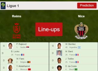 PREDICTED STARTING LINE UP: Reims vs Nice - 21-05-2022 Ligue 1 - France