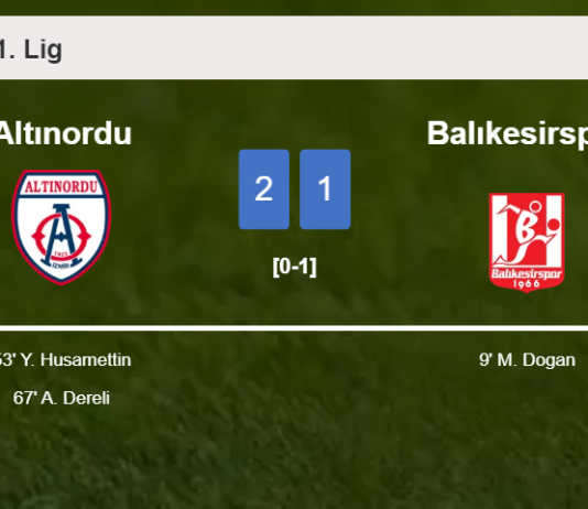 Altınordu recovers a 0-1 deficit to top Balıkesirspor 2-1