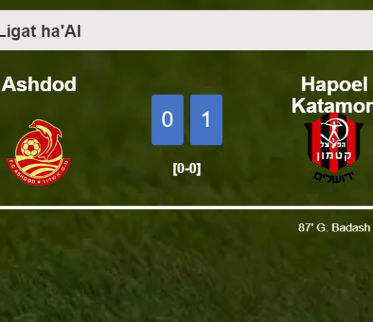 Hapoel Katamon conquers Ashdod 1-0 with a late goal scored by G. Badash