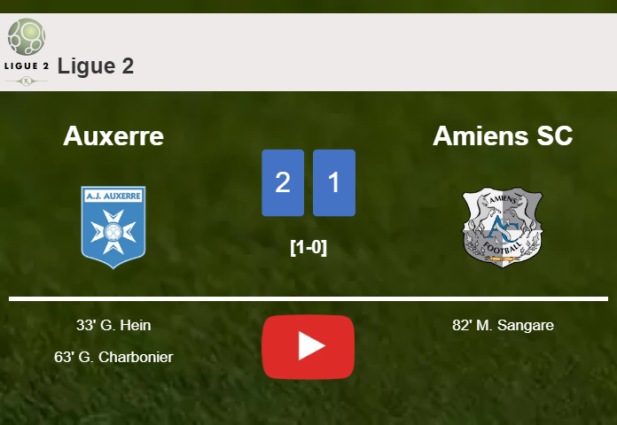 Auxerre tops Amiens SC 2-1. HIGHLIGHTS