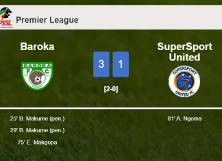 Baroka prevails over SuperSport United 3-1