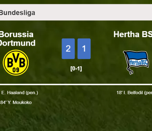 Borussia Dortmund recovers a 0-1 deficit to beat Hertha BSC 2-1