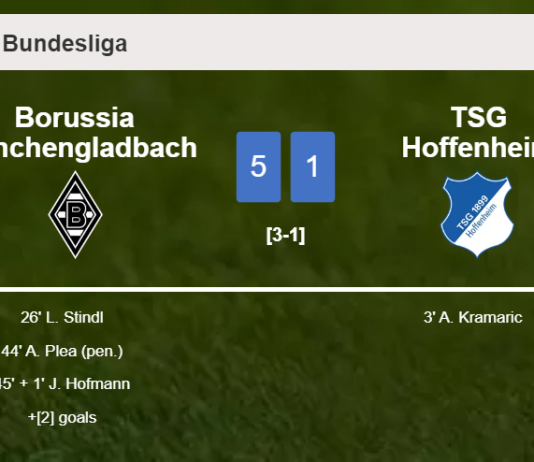 Borussia Mönchengladbach crushes TSG Hoffenheim 5-1 with a fantastic performance
