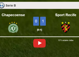 Sport Recife beats Chapecoense 1-0 with a goal scored by L. Juba. HIGHLIGHTS