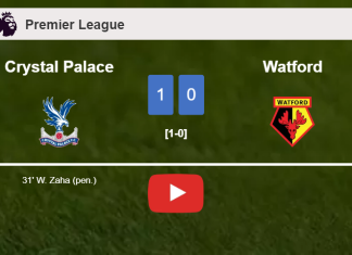 Crystal Palace defeats Watford 1-0 with a goal scored by W. Zaha. HIGHLIGHTS