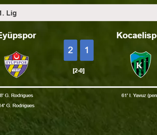 Eyüpspor prevails over Kocaelispor 2-1 with G. Rodrigues scoring 2 goals