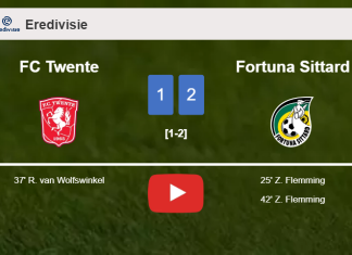 Fortuna Sittard defeats FC Twente 2-1 with Z. Flemming scoring a double. HIGHLIGHTS