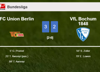FC Union Berlin tops VfL Bochum 1848 3-2