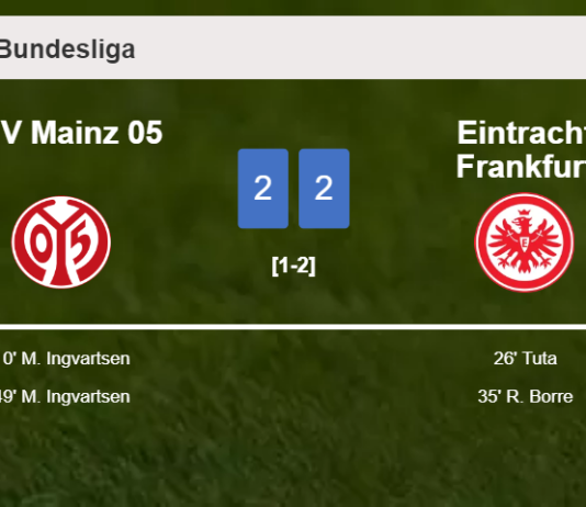 FSV Mainz 05 and Eintracht Frankfurt draw 2-2 on Saturday